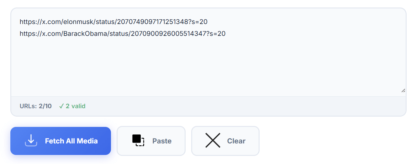 Paste and Fetch the URLs
