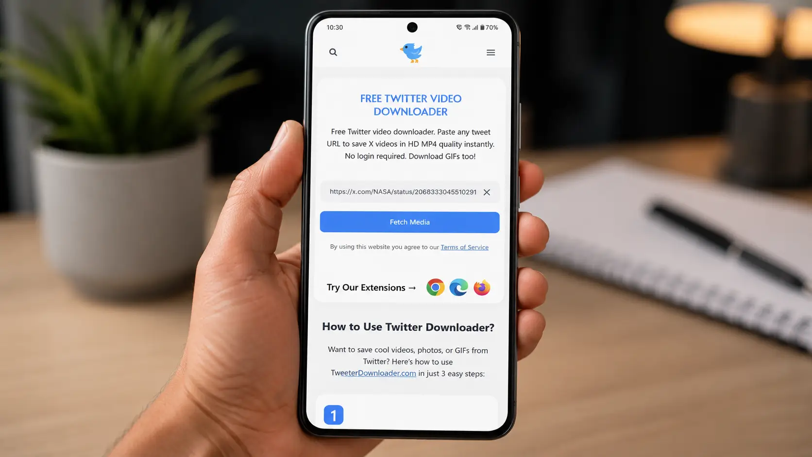 Paste the Link and Tap Fetch Media