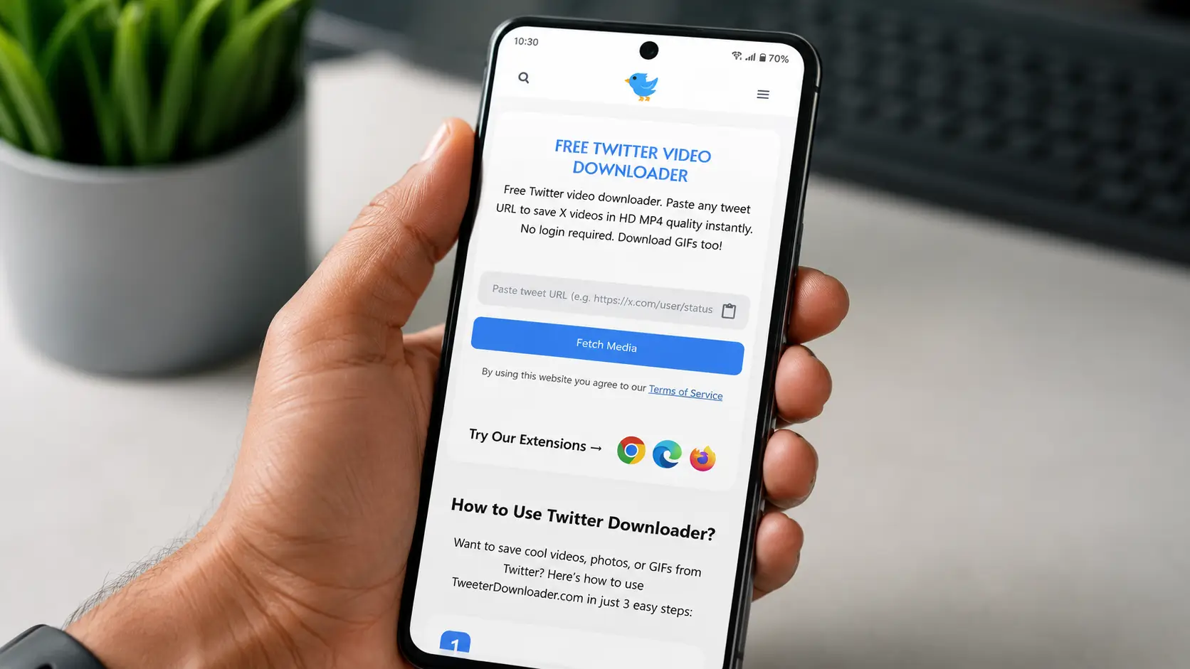 Tweeter Downloader Android Mobile View