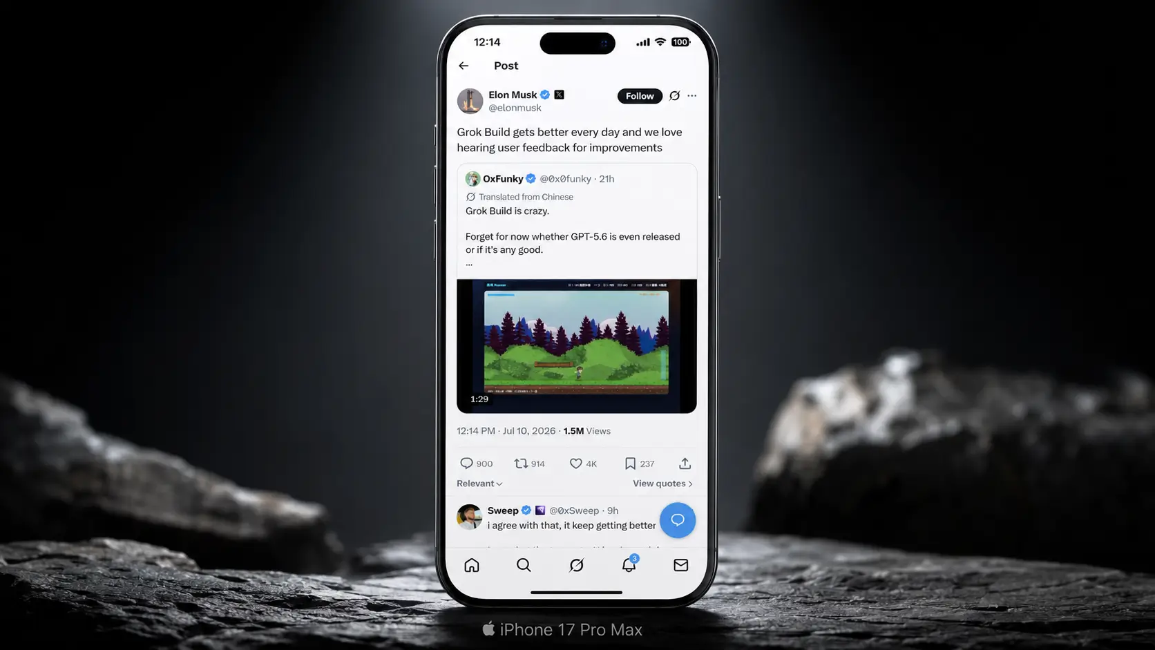 Open the X app or Safari