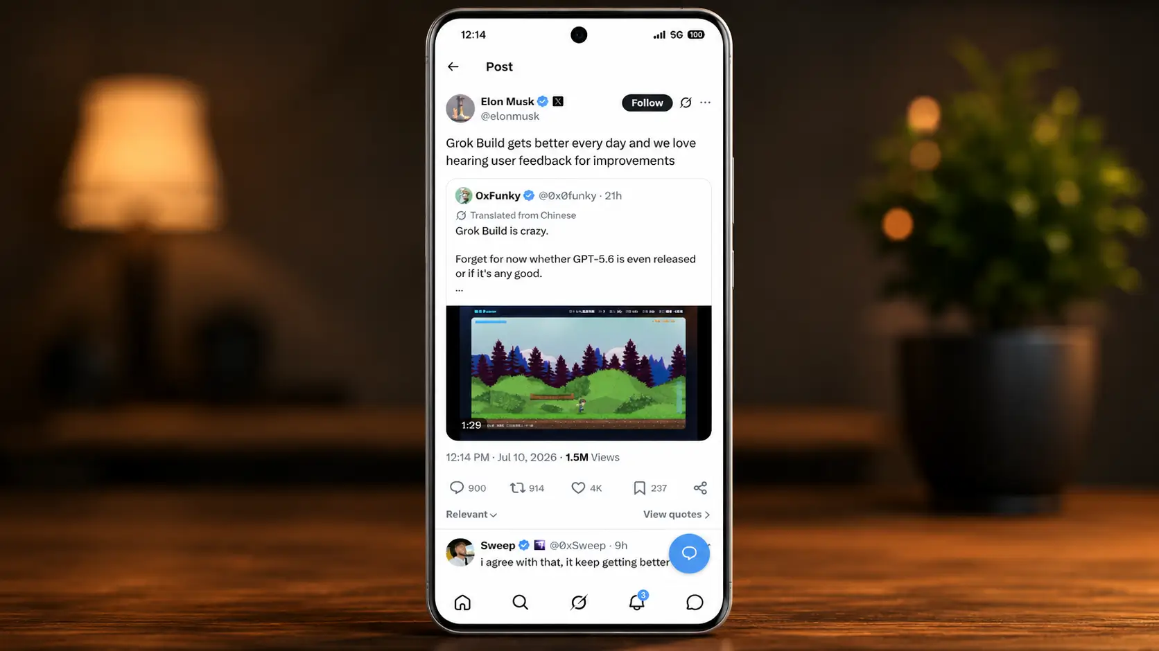 Open the X app or use Chrome browser
